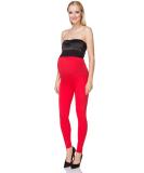 SoftSail Maternity Leggings - Red Cotton Pregnancy Pants with Belly Support | High Waisted & Stretchy Maternity Clothes for Women - Buy Online on SooperMarket.com