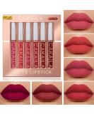 6Pcs Dark Red Matte Liquid Lipstick Set | 24-Hour Long-Lasting Waterproof Lip Stain Makeup | Velvety High Pigmented Nude Lip Gloss Kit for Women - Buy Online on SooperMarket.com