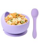 Delven Baby Bowls & Spoons Set - Silicone Toddler Weaning Bowls in Purple | BPA Free, Non Slip, Easy to Clean | Ideal Cutlery Tableware for Girls | Microwavable & Dishwasher Safe - Buy Online on SooperMarket.com