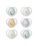 Tommee Tippee Nighttime soother 0-6months 6 pack of glow in the dark soothers with symmetrical silicone baglet Blue Night - Buy Online on SooperMarket.com