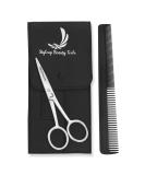 Premium Stainless Steel Beard Scissors & Comb Set for Men | Precision Nose Ear & Eyebrow Hair Trimmers - Buy Online on SooperMarket.com