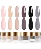 Lavender Violets 14g x 6 Colors Dip Powder French Nail Art Light Pink Coffee Nude Grey Black All Season Warm Colour Manicure Dipping Nail Powder Large Capacity DIY Salon Design J210 Nude Pink Coffee - Buy Online on SooperMarket.com