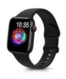TreasureMax Sport Band Compatible with Apple Watch Bands 38mm 40mm 42mm 44mm, Soft Silicone Replacement Strap Compatible for Apple Watch Series 8 7 6 5 4 3 2 1 SE Men Women Black 38MM/40MM/41MM - Buy Online on SooperMarket.com