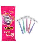 BIC Twin Lady Sensitive Razor - 5 Packs of 5 Razors (25 Total) | Gentle Dual-Blade Shaving for Women - Buy Online on SooperMarket.com