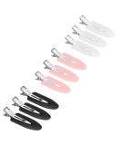 JeoPoom Hairpin 9 Pcs No Bend Hair Clips No Crease Hair Clips Pin Curl Clips Makeup Seamless Hair Clip Clamps for Girl Woman Makeup Bangs Hair Styling(Pink White Black) White Pink Black - Buy Online on SooperMarket.com