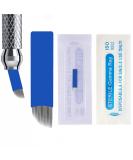 30Pcs Disposable Microblading Needles - Lip & Eyebrow Tattooing | Single Use Only (18 Needle) - Blue - Buy Online on SooperMarket.com