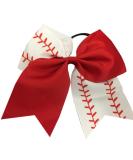 Infinity Collection Softball Hair Bows- 6.5 Softball Cheer Bows- Softball Hair Accessories- Perfect Softball Player Gift Red Stitch - Buy Online on SooperMarket.com