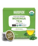 HANDPICK, Organic Moringa Tea Bags (100 Count) Non-GMO, Caffeine Free, USDA Organic Ingredients- Pure Moringa Leaves | Sweet and Light Herbal Tea Bags, Round Eco-conscious Tea Bags - Buy Online on SooperMarket.com