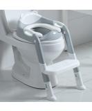 Potty Training Seat for Toddlers | Kids Toilet Chair with Ladder and Step Stool (Gray/White) - Buy Online on SooperMarket.com