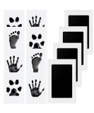 Baby handprint and footprint set 4 PCs baby footprint set baby impression set for newborns paw print set dog paw print set cat clean touch stamp pillow for baby shower black 4 pieces - Buy Online on SooperMarket.com