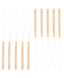 Vlasy Hair Extension Loop Needle Threader Set - 10PCS Micro/Nano Bead Pulling Hook Tools for Hair and Feather Extensions - Buy Online on SooperMarket.com