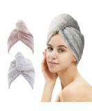 Shop M-bestl Hair Towel Turban - Quick-Dry Microfiber Towels (2 Pack) in Star Gray & Star Pink | Perfect for Fast Hair Drying - International Shipping Available - Buy Online on SooperMarket.com