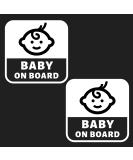 Buy 2 Pieces Baby on Board Car Stickers - 120mm x 120mm | International Shipping Available - Buy Online on SooperMarket.com