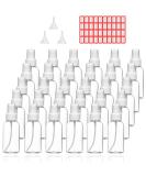 Spray Bottles, 30 Pack 30ml 1oz Clear Empty Fine Mist Plastic Mini Travel Bottle Set, Small Refillable Liquid Containers - Buy Online on SooperMarket.com