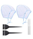 Hair Coloring Highlighting Cap 2 Hair Disposable Tipping Frosting Cap with 2 Hook and Hair Coloring Brush for Dyeing Hair Salon Home Use Blue - Buy Online on SooperMarket.com