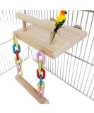 FrgKbTm Bird Perches Cage Toys Parrot Wooden Platform Play Gyms Exercise Stands with Acrylic Wood Swing Ferris Wheel Chewing for Animals Green Cheeks, Baby Lovebird, Chinchilla, Hamster Budgie - Buy Online on SooperMarket.com