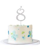 Happy Birthday Cake Topper - Silver Rhinestone Decoration for Celebrations | International Shipping - Buy Online on SooperMarket.com