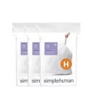 simplehuman Code H Custom Fit Drawstring Trash Bags in Dispenser Packs, 60 Count, 30-35 Liter / 8-9.2 Gallon, White 1 20 Count (Pack of 3) - Buy Online on SooperMarket.com