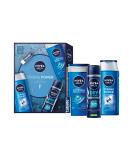 Nivea Men Strong Power gift set gift box with strong care favorites for an active lifestyle care set with shower gel shampoo deodorant and Labello for men - Buy Online on SooperMarket.com