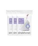 simplehuman Code B Custom Fit Drawstring Trash Bags in Dispenser Packs, 90 Count, 6 Liter / 1.6 Gallon, White White 90 Liners - Buy Online on SooperMarket.com