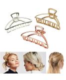 VinBee Metal Hair Clips for Women Hair Claw Clips Medium for Thick Hair 3 Pack (Silver + Gold + Rose Gold) 3 Count (Pack of 1) - Buy Online on SooperMarket.com