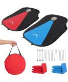 MonSports Portable Cornhole Set - 2 Collapsible Boards, 8 Bean Bags, Carrying Case - Outdoor Yard Toss Game for Kids & Adults - 3x2ft Oxford - Buy Online on SooperMarket.com