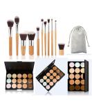 Pure Vie 15 Colors Cosmetics Cream Contour and Highlighting Makeup Kit  Color Correcting Cream Concealer Camouflage Makeup Palette + 11 Pcs Foundation Powder Concealer Eye Shadows Makeup Brushs - Buy Online on SooperMarket.com