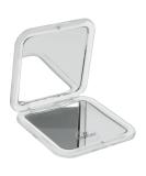 Fantasia Square Pocket Mirror - Double-Sided Normal and 7x Magnification, White Plastic, Handy Folding Design - 8.5 x 8.5 cm - Buy Online on SooperMarket.com