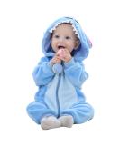 TMEOG Baby Romper Hooded Jumpsuit | Unisex 6-12 Months | Blue Star Design | Autumn Winter Flannel Clothing - Buy Online on SooperMarket.com