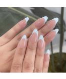 RikView Oval Glossy French Press on False Nails - 24PCS Short White Full Cover Prom Nails for Women and Girls - Buy Online on SooperMarket.com