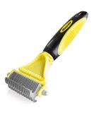 Morpilot Dog Brush Cat Brush Grooming Comb 23+12 Double Sided Undercoat Rake Dematting Deshedding Tool for Long Hair Pets Cat Dog Slicker Shedding Brushes Efficiently Reduces Hair Loss by up to 90% Yellow - Buy Online on SooperMarket.com