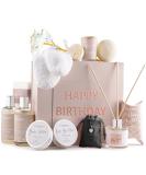 Luxury Birthday Spa Gift Set for Women with Bath Essentials, Diffuser, Candle, Necklace, 24k Rose & More - Buy Online on SooperMarket.com