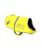High Visibility Reflective Fleece Dog Coat - Leash Hole 5 Sizes | Safe Outdoor Wear for Day & Night - Yellow M - Buy Online on SooperMarket.com