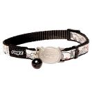 Reflectocat ROGZ CAT COLLAR WITH BREAKAWAY BUCKLE AND NIGHT TIME VISABILITY (Black Cat) Black and White - Buy Online on SooperMarket.com