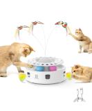 Potaroma Cat Toys 3-in-1 Smart Interactive Electronic Kitten Toy, Fluttering Butterfly, Random Moving Ambush Feather, Catnip Bell Track Balls, Dual Power Supplies, Indoor Exercise Cat Kicker Bright White 3in1 Cat Toy - Buy Online on SooperMarket.com