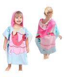 Supgomax Mermaid Hooded Bathing Poncho | Cartoon Children's Beach Towel | Absorbent Baby Bath Towel for Swimming & Shower - Buy Online on SooperMarket.com