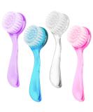 Beomeen Facial Cleansing Brush, 4 Colors Facial Exfoliating Brush Face Wash Scrub Exfoliator Brush for Makeup Skincare Removal, (Blue, Pink, Purple, Clear) - Buy Online on SooperMarket.com