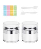 2PCS Airless Pump Bottles | Refillable Moisturizer Dispenser Set - 50ml Travel Size | Portable Vacuum Cream Jar for Cosmetic Storage - Buy Online on SooperMarket.com