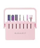 MAKARTT Nail Drill Bit Holder & Storage Case - Pink | 7 Anti-Slip Holes, Detachable Stand, Organize Nail Tech Supplies - Buy Online on SooperMarket.com