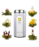 Tea Exclusive - Teblumen mix "Flower Fantasy" 6 different tea blum in Schoener metal can with photo booklet and sprouts - Gruener and white tea with jasmine rose peonine - Buy Online on SooperMarket.com