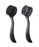 Black Charcoal Facial Cleansing Brush Set - 2Pcs Manual Face Brushes for Deep Cleansing, Exfoliating Pores, Massage, Makeup Removal and Skin Care - Buy Online on SooperMarket.com