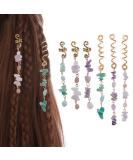 FRDTLUTHW Colored Natural Stone Pendant Hair Jewelry for Braids Crystal Dreadlock Accessories for Women Girls(pack of 6) 6PCS Green Pink Purple - Buy Online on SooperMarket.com