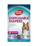 Easy Solution Disposable Dog Diapers for Female Dogs | Super Absorbent Leak-Proof Fit | Wetness Indicator 12 Pack - Buy Online on SooperMarket.com