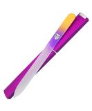 Premium Czech Glass Nail File with Case - Bona Fide Beauty Precision Manicure Tool - Smooth Surface Gold Violet Design - Buy Online on SooperMarket.com