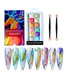 12-Piece Shimmer Solid Watercolor Nail Paint Set - Metallic Powder for Nails - Buy Online on SooperMarket.com