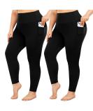 yeuG Women's Plus Size High Waist Tummy Control Leggings with Pocket - 2 Pack, XX-Large - Buy Online on SooperMarket.com