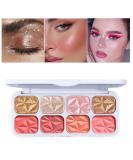 8 Colors Blusher Highlighter Makeup Palette | Waterproof Matte & Shimmer Blush Bronzer & Eyeshadow for a Flawless Finish - Buy Online on SooperMarket.com