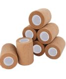 ADMITRY 8 Rolls Self Adhesive Bandage Tape 7.5cm x 4.5m Vet Wrap for Dogs Horses Pets Elastic Cohesive Bandages for Wrist Ankle Sprains and Swelling (Brown) Brown Vet Wrap 7.5cm - Buy Online on SooperMarket.com