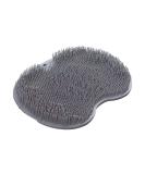 WALULAN Silicone Bath Body Brush Foot Back Massage Pad Grey | Exfoliating Non-Slip Bath Pad with Suction Cup - Buy Online on SooperMarket.com