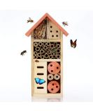 Buddy Wild Insect Bee House - 13x8.5x26cm - Eco-Friendly Bug Hotel for Bees Butterflies Insects in Garden - Kid Friendly Weather Resistant Hanging Bee Home from Natural Wood - Buy Online on SooperMarket.com